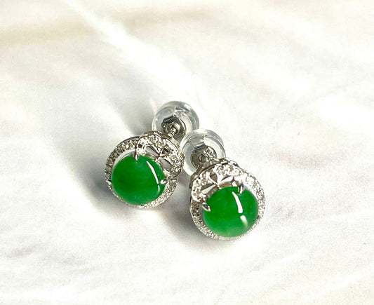 Bingyang Green Earrings 6.3x6.3mm.